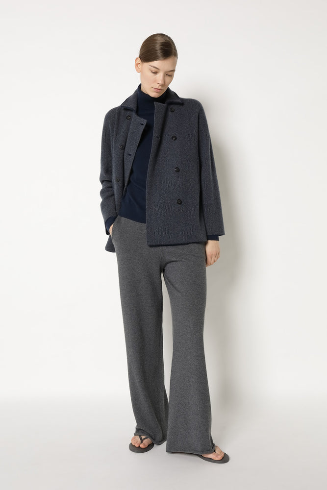 wide herringbone caban jacket