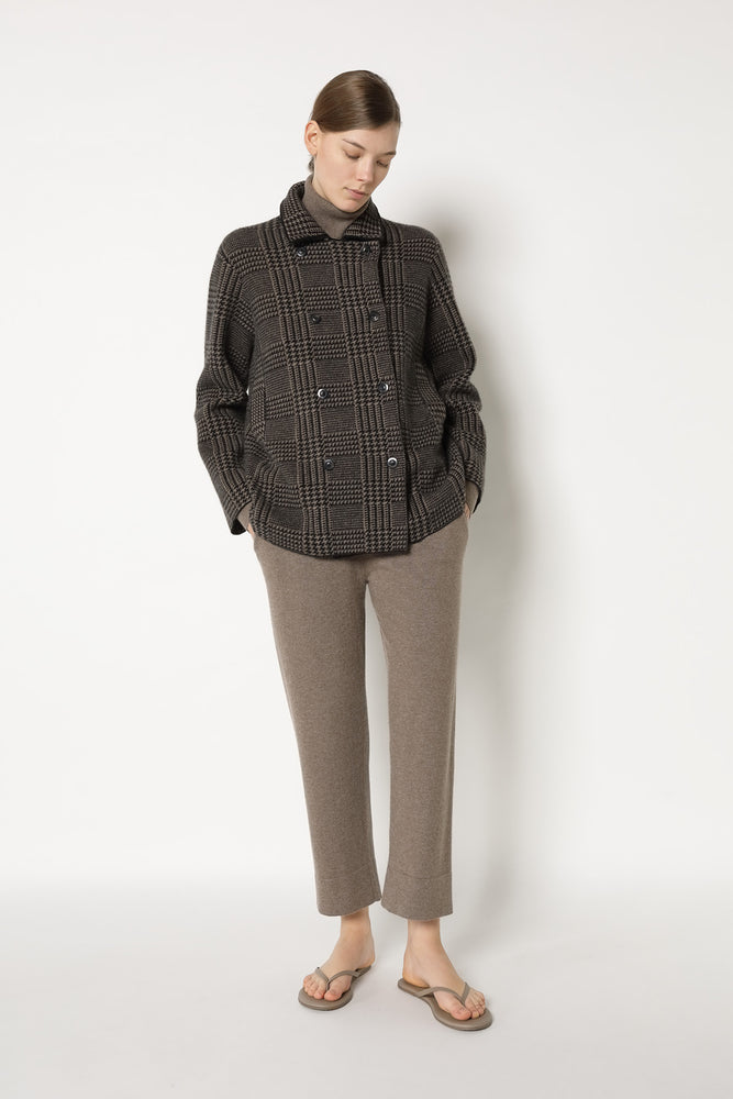 glencheck caban jacket