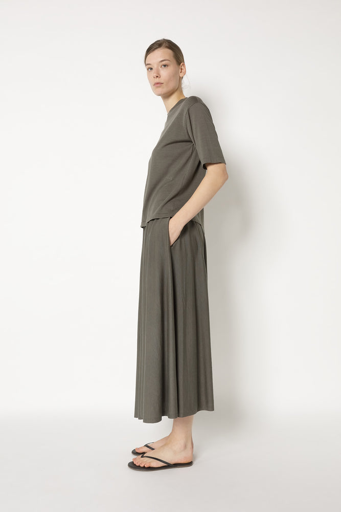 silky slip on circle skirt