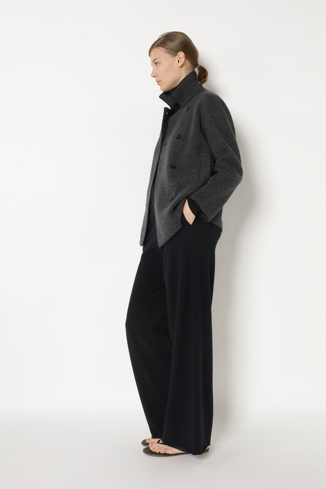 wide herringbone caban jacket