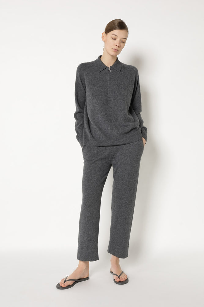 comfy zipped polo jumper