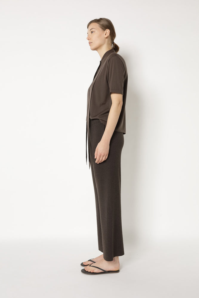 herringbone slip on cropped pants