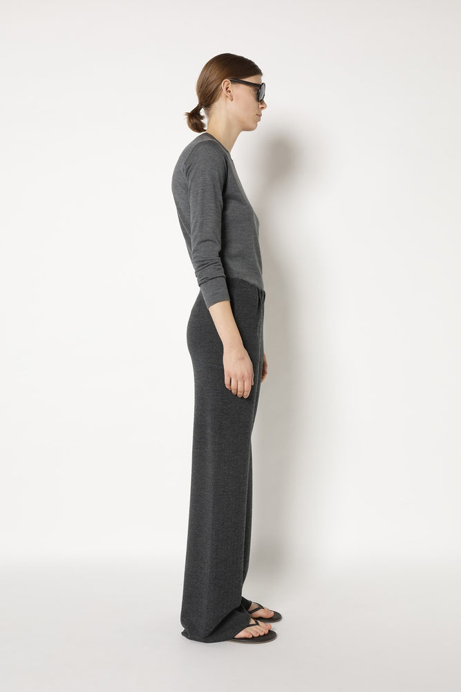 herringbone slip on palazzo pants