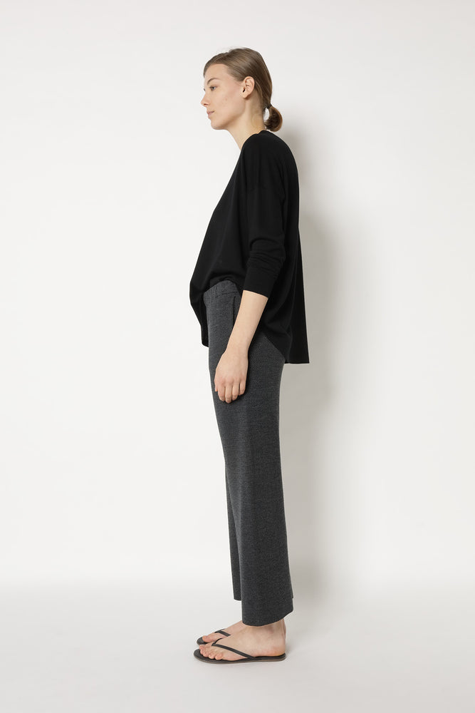 herringbone slip on cropped pants