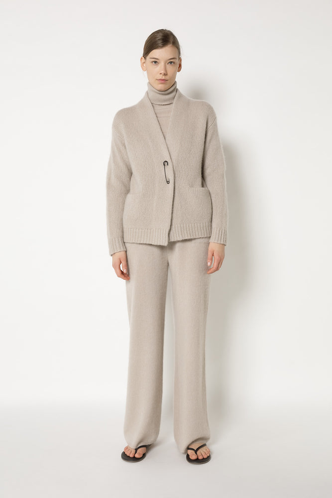 fluffy pinned cardigan