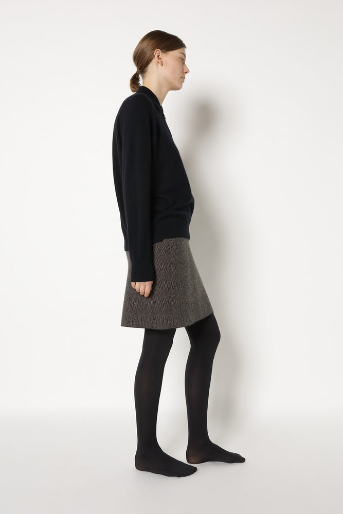slim herringbone slip on skirt