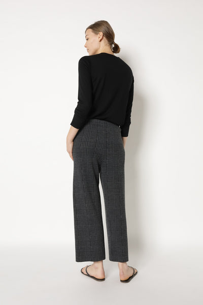 glencheck slip on cropped pants