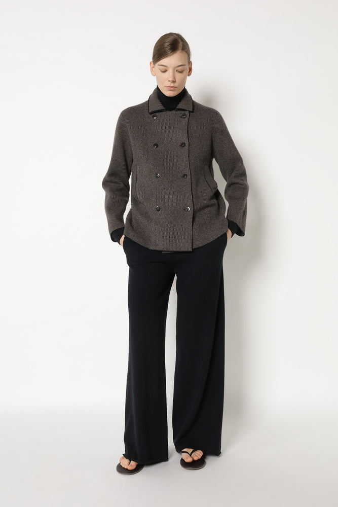 wide herringbone caban jacket