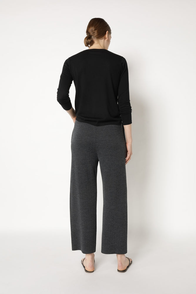herringbone slip on cropped pants