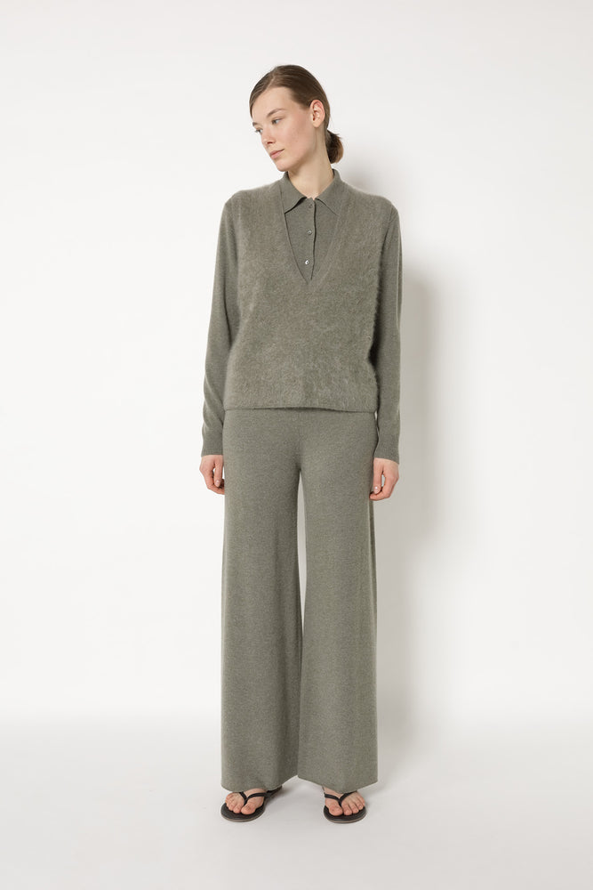 furry deep V slipover
