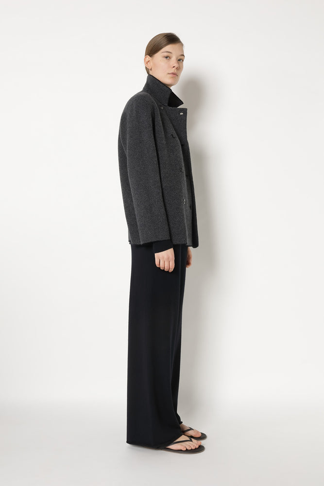 wide herringbone caban jacket
