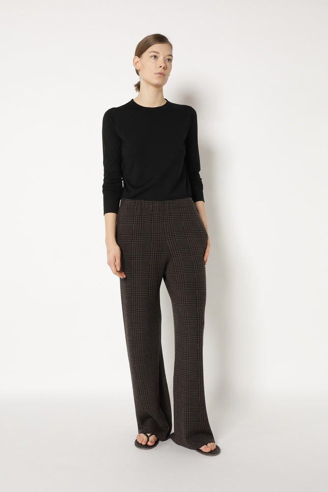 glencheck slip on palazzo pants