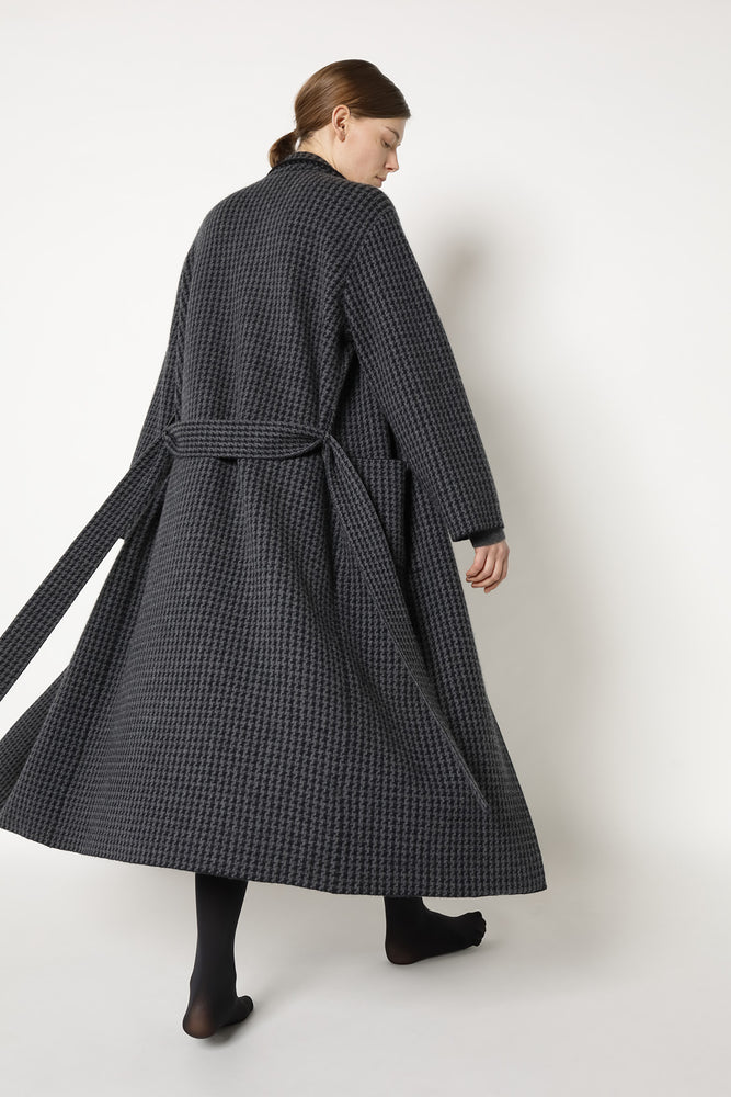 houndstooth maxi coat