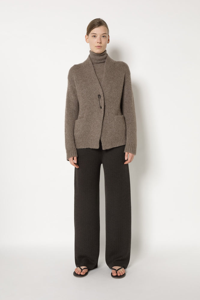 fluffy pinned cardigan