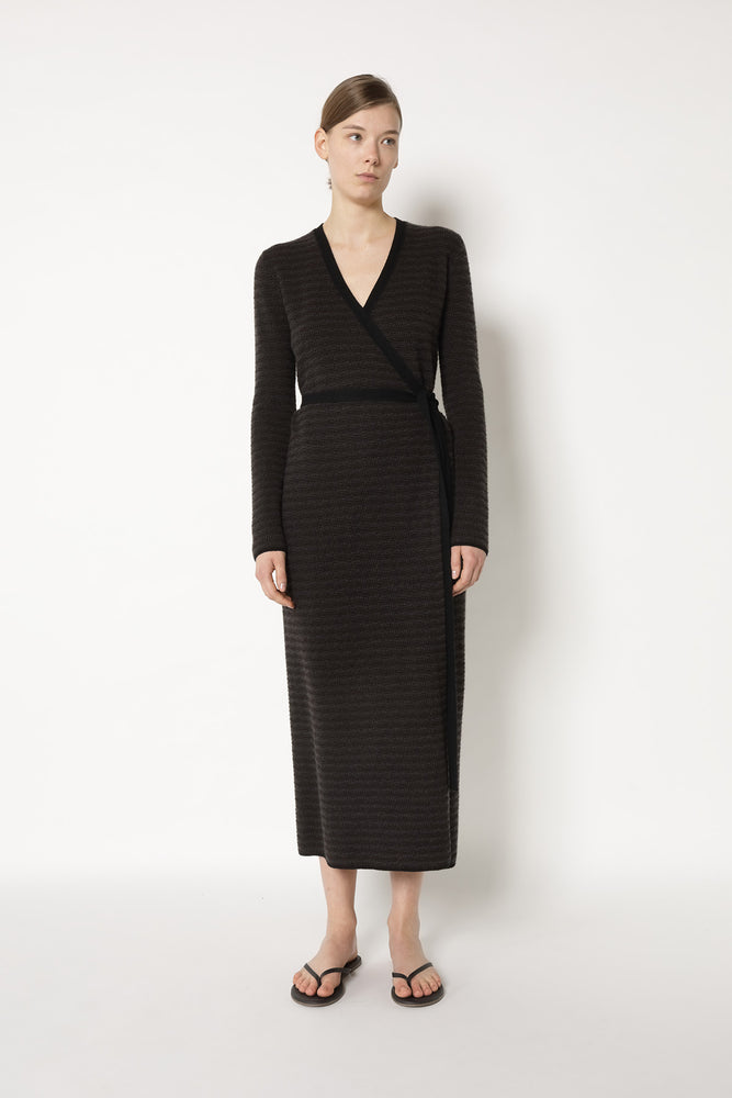 pure bird eye maxi wrap dress