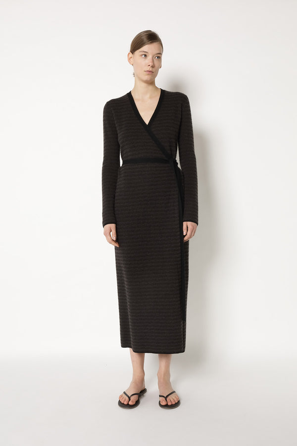 pure bird eye maxi wrap dress