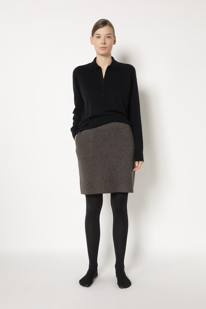 slim herringbone slip on skirt