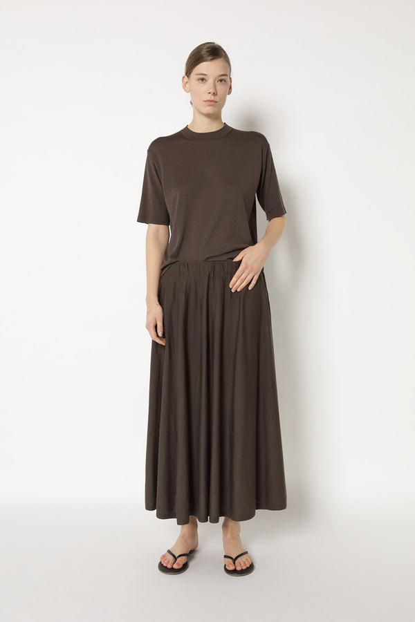 silky slip on circle skirt