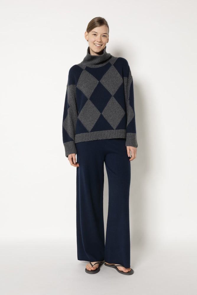 comfy argyle intarsia jumper