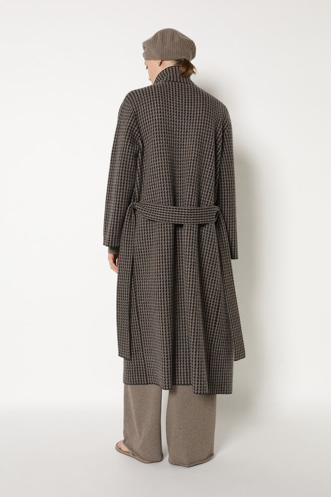 houndstooth maxi coat