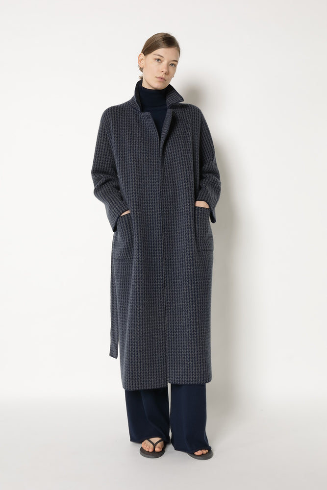 houndstooth maxi coat