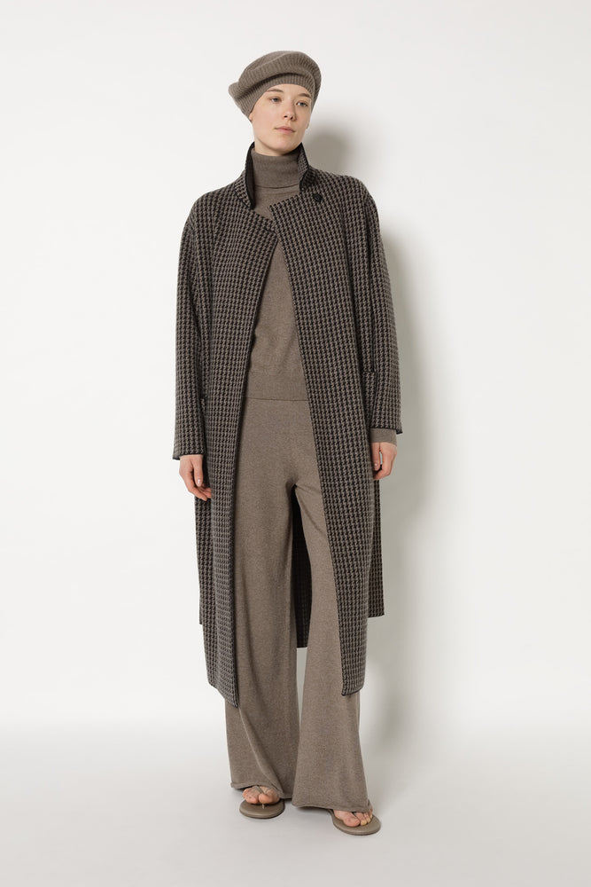 houndstooth maxi coat