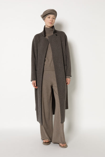 houndstooth maxi coat