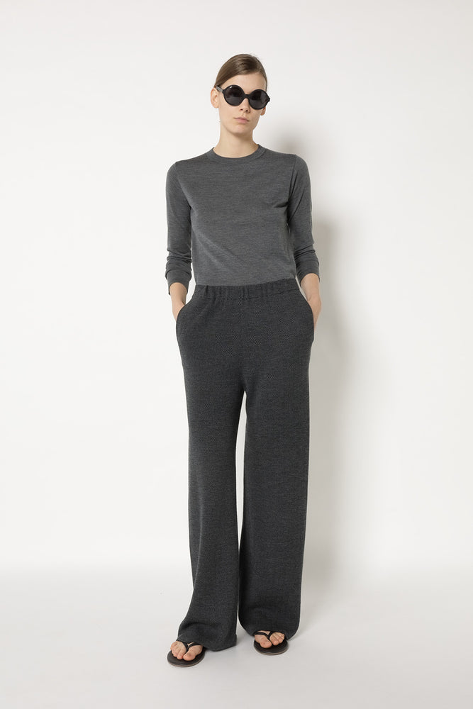 herringbone slip on palazzo pants