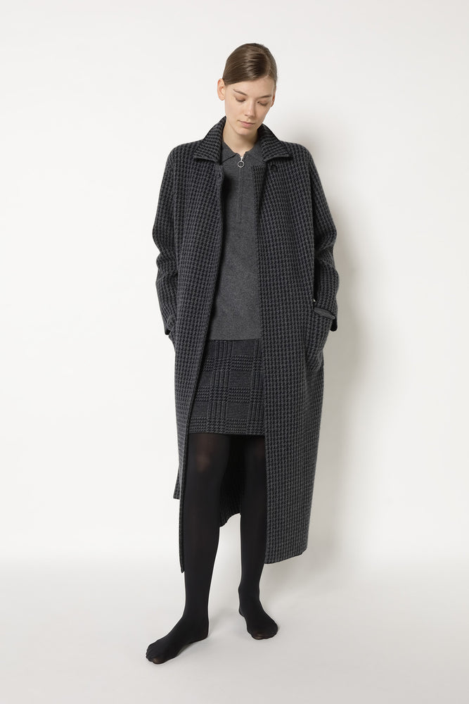 houndstooth maxi coat