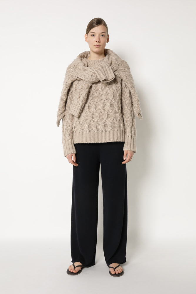 cosy argyle cable jumper