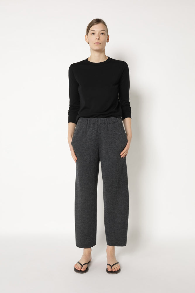 herringbone slip on cropped pants