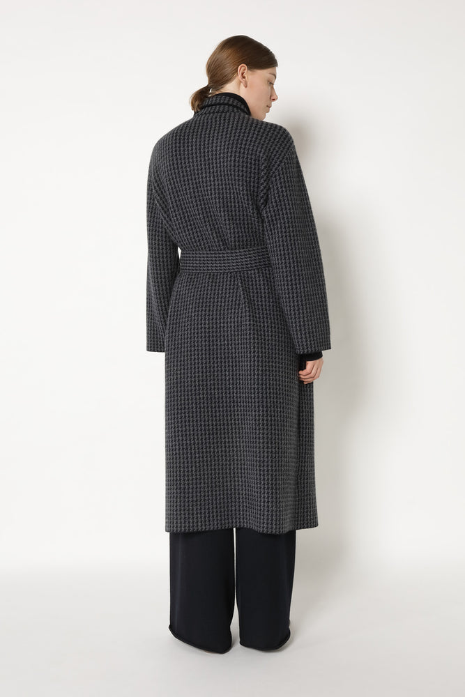 houndstooth maxi coat