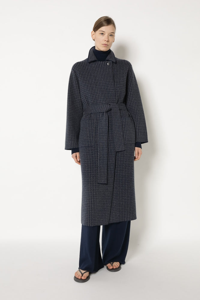 houndstooth maxi coat