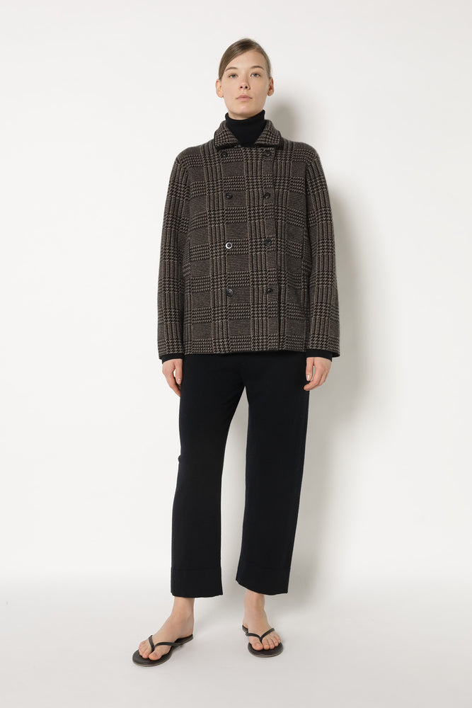 glencheck caban jacket