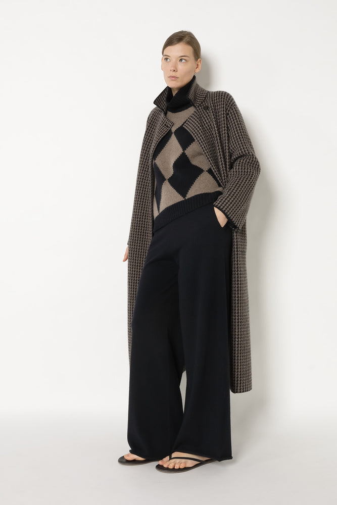 houndstooth maxi coat