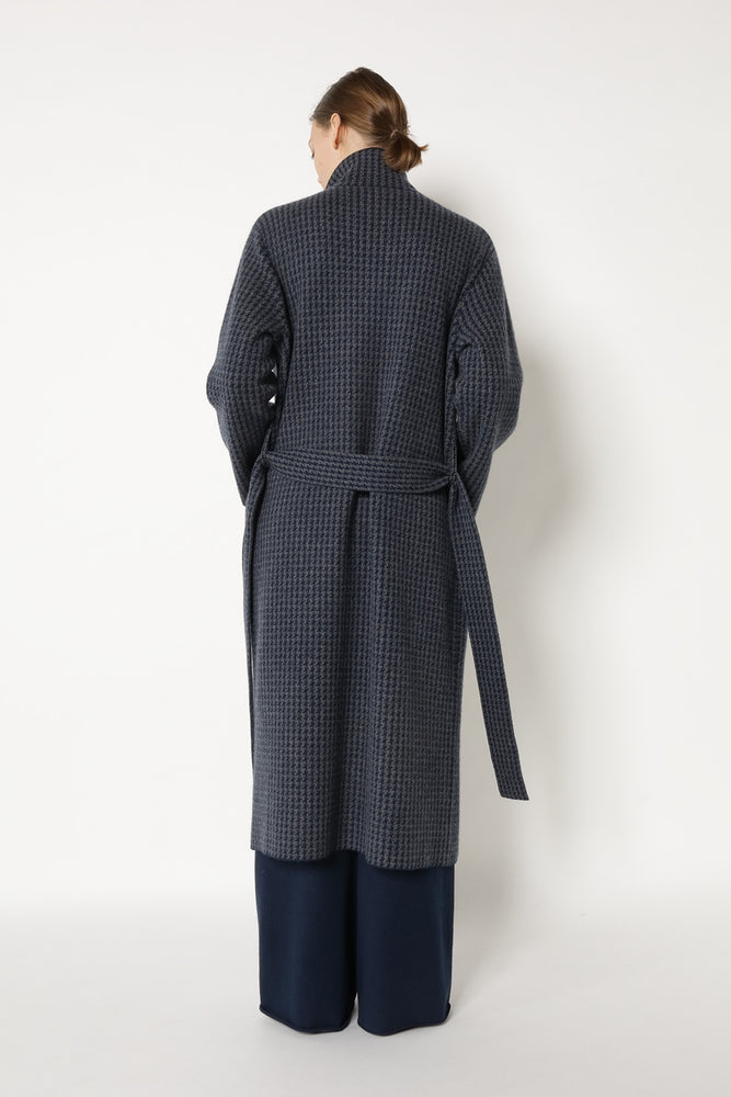 houndstooth maxi coat