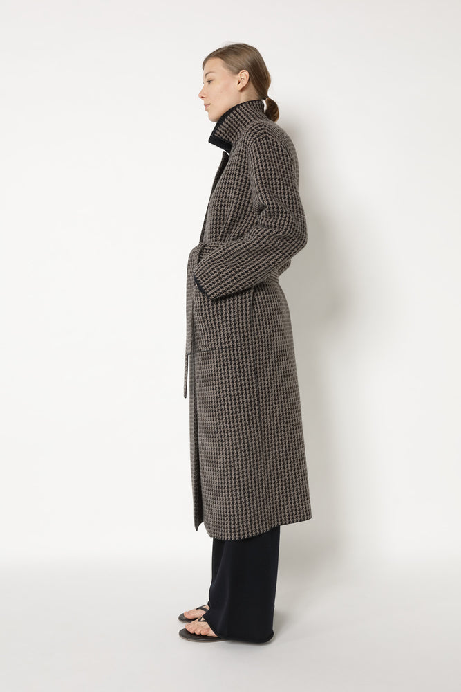 houndstooth maxi coat