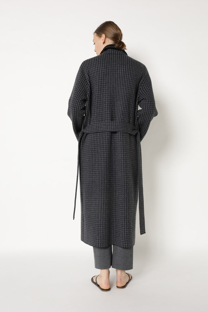 houndstooth maxi coat