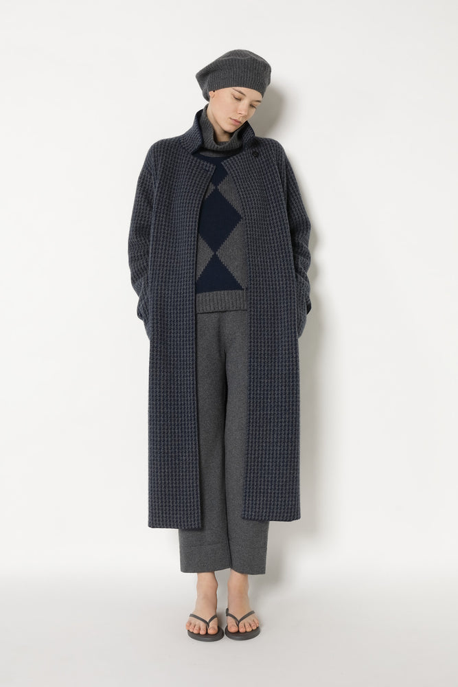houndstooth maxi coat