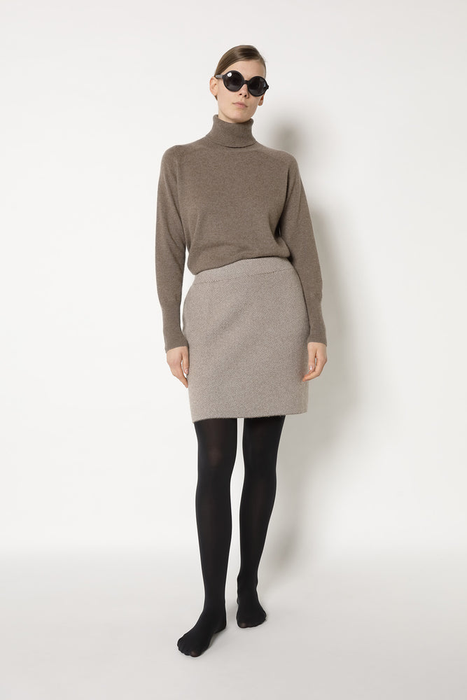 slim herringbone slip on skirt