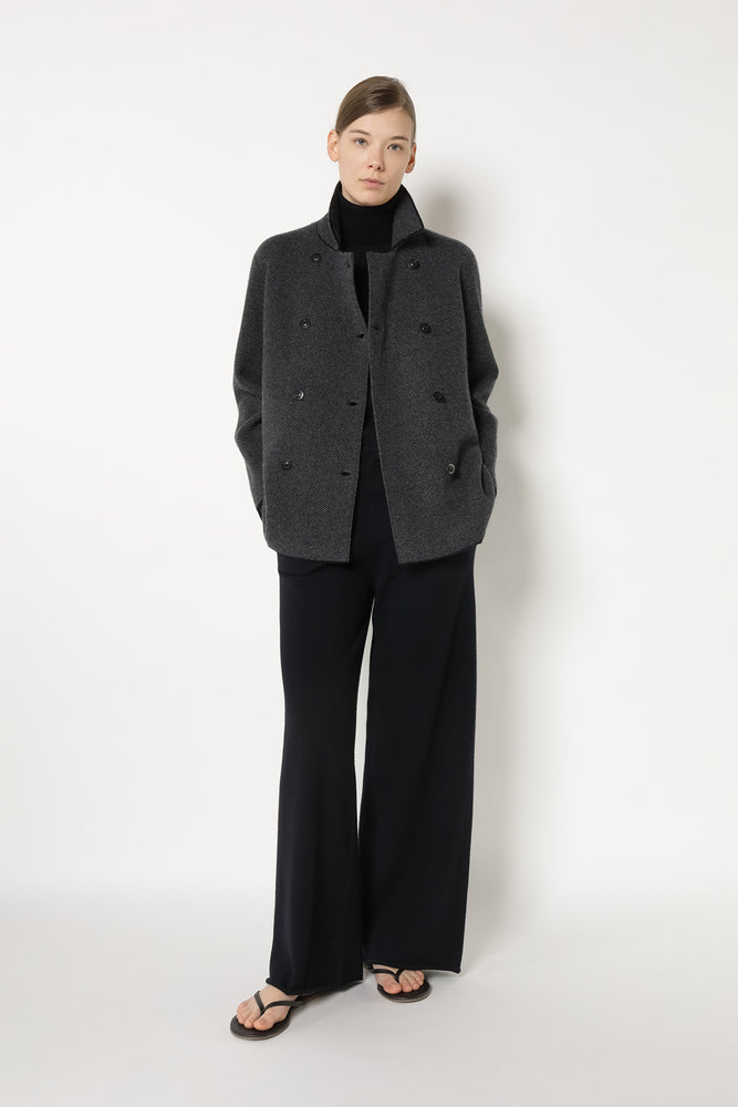 wide herringbone caban jacket