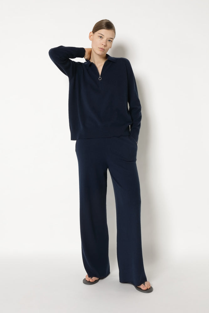 comfy zipped polo jumper