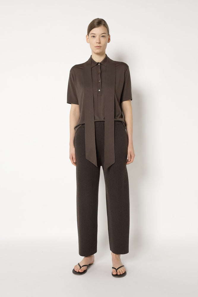 herringbone slip on cropped pants