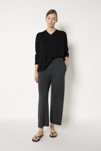 herringbone slip on cropped pants
