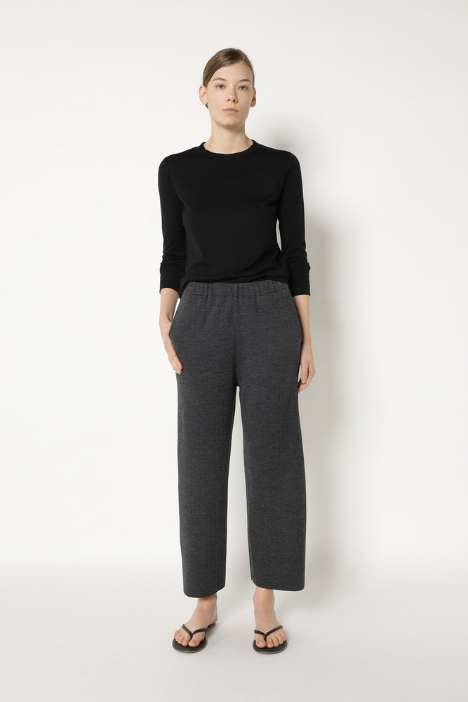 herringbone slip on cropped pants