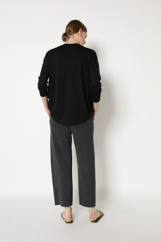 herringbone slip on cropped pants