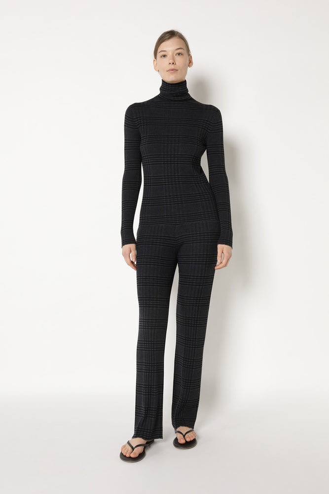 extrafine checked turtleneck