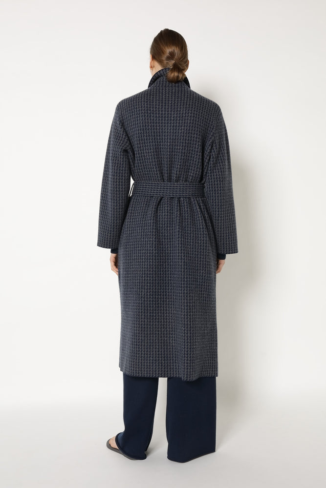 houndstooth maxi coat