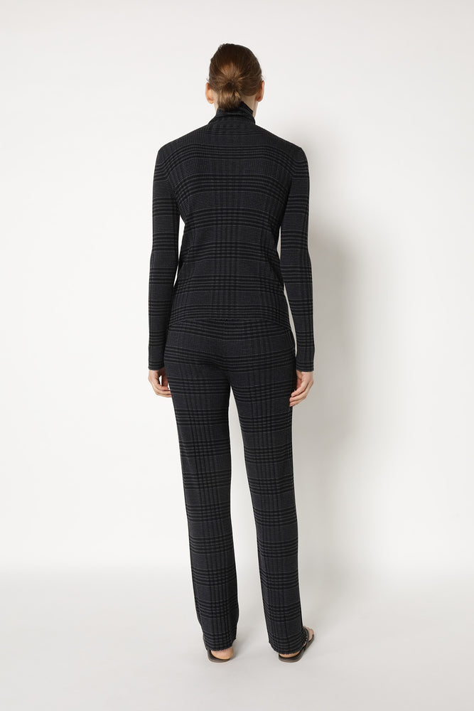 extrafine checked turtleneck