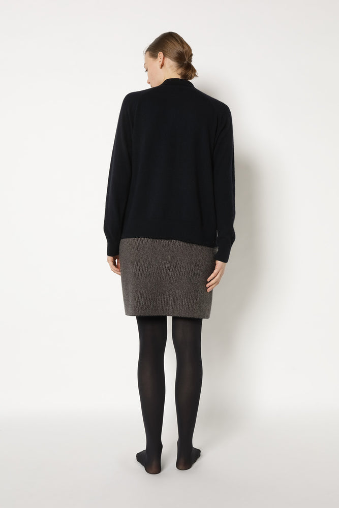 slim herringbone slip on skirt